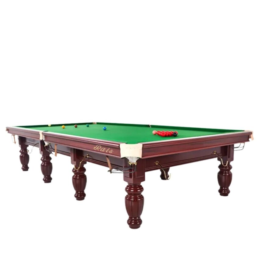 Rais Professional Snooker Table 12 Ft Steel Cushion/ Mahogany