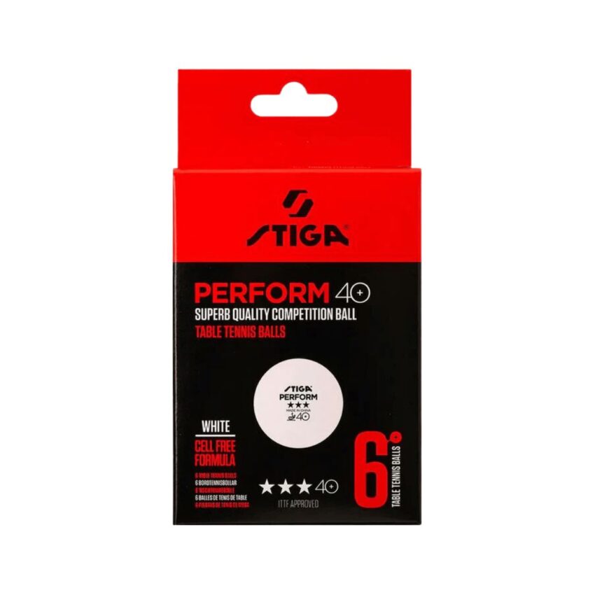 Stiga Ping Pong Balls 3 Star Perform White 6 Pack