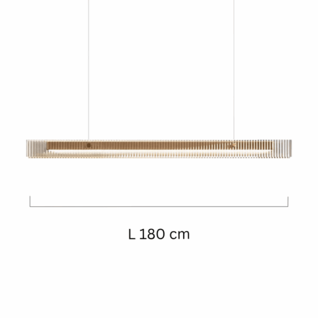 Ribbed Glass Linear Billiard Interior Light for Tables