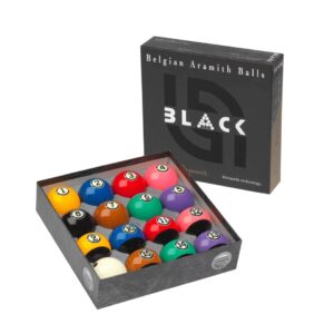 Aramith Tournament BLACK pool ball set with Duramith Technology