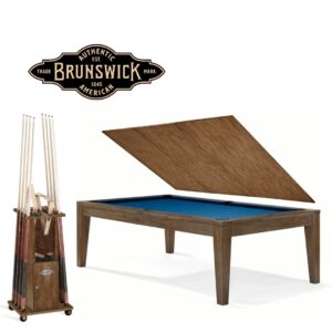 8ft Brunswick Loft Pool Table with Dining Top & Cue Rack Complimentary