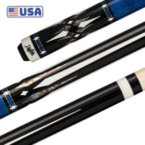 Dufferin Blue Birdseye & Black Wrapless Handle Pool Cue